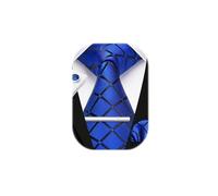 HISDERN Cravatta scozzese da uomo e fazzoletto da taschino Set Fazzoletto Gemello Fermacravatta Set Regali per feste di matrimonio formale Cravatta per uomo