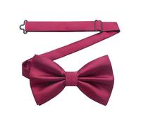 HISDERN Papillon da Uomo Eleganti Cravatta a Farfalla Rosso Scuro con Gancio già Annodato e Regolabile Farfallino da Smoking in Tinta Unita