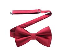 HISDERN Papillon Uomo Bordeaux da Matrimonio già Annodato e Regolabile Eleganti Cravatta a Farfalla in Tinta Unita Farfallino da Smoking