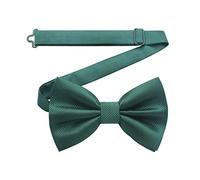 HISDERN Papillon Verde Scuro da Uomo Eleganti Cravatta a Farfalla con Gancio già Annodato e Regolabile Farfallino da Smoking in Tinta Unita