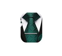 HISDERN Uomo Cravatta Scozzese Verde Scuro Fazzoletto Gemelli Fermacravatta Set Regali Festa Nuziale Formale Cravatta e pochette Set