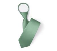 HISDERN Verde Salvia Cravatta Uomo Pre-legata Con Cerniera Cravatte Regolabili Con Cerniera In Tinta Unita Adatto Per Affari Campus Matrimoni e Tempo Libero
