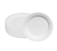 Hisdricus 100 Piatti Carta, Piatti Usa e Getta, Biodegradabile,Adatto per feste, grigliate, compleanni per bambini, matrimoni, pic-nic e altre occasioni, Resistente 250 g/m²(Bianco)