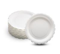 Hisdricus 100 Piatti Carta, Piatti Usa e Getta, Biodegradabile,Adatto per feste, grigliate, compleanni per bambini, matrimoni, pic-nic e altre occasioni, Resistente 250 g/m²(Bianco,Forma di fiore)
