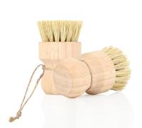 Hisdricus - 2 spazzole per la pulizia - Vegetable Brush - Spazzola per piatti a testa tonda, 2 pezzi in fibre di iuta, ecologico e durevole, per pentole, padelle e verdure, sicuro e non facilmente