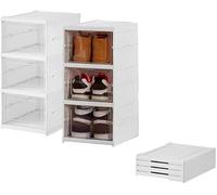 Hisdricus Scarpiera pieghevole a 3 strati-salvaspazio e impilabile-conservazione scarpe con ventilazione e protezione dalla polvere-ideale per ingresso, corridoio e camera da letto