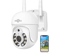 Hiseeu 5MP 3K Telecamera Wi-Fi Esterno 360 Gradi con Visione Notturna a Colori,PTZ Telecamera Esterno 5X Zoom Digitale,Audio Bidirezionale,Tracciamento Auto,Allarme Luminoso Sonoro, Kit Compatibile
