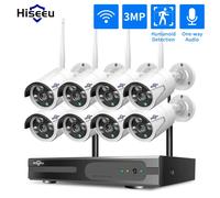 Hiseeu 5MP WiFi sistema di telecamere di videosorveglianza 10CH P2P NVR Motion Audio Set Outdoor IR Night Vision CCTV Camera Security Kit
