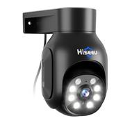 Hiseeu Telecamera Wi-Fi Esterno 360 Gradi 2K Visione Notturna a Colori, 2.4G WiFi 5MP PTZ Telecamera Sorveglianza Esterno,Tracciamento Auto,Rilevamento del Umano, Allarme Sirena Lavora con Alexa