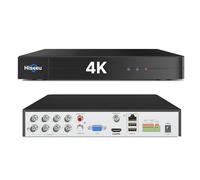 Hiseeu Videoregistratore digitale di sicurezza 4K a 8 canali DVR avanzato da 8 MP con rilevamento di veicoli per telecamera di sicurezza CCTV, AHD/TVI/CVI/CVBS/IPC, accesso remoto, nessun costo