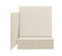 Hiseng 12 Pezzi Pannelli Fonoassorbenti Decorativi 30x30cm Tinta Unita Pannelli Adesivi per Pareti, Fonoassorbenti Parete Felt per Studio Camera da Letto Studi di Registrazione (Beige,30x30cm)