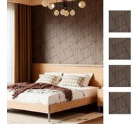 Hiseng 16 Pezzi Pannelli Fonoassorbenti Decorativi, Pannelli Adesivi per Pareti, Fonoassorbenti Parete in Felt per Studio, Camera da Letto, Studi di Registrazione (V23 Marrone,30x30cm)