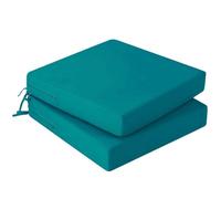 Hiseng 2 pezzi Copriseduta del Divano da Giardino Esterno Impermeabile, Federe di Ricambio per Cuscini da Giardino in Tinta Unita, Copricuscini per Mobili in Rattan Patio (Blu Pavone,45x45x10cm)