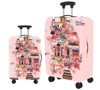Hiseng 3D Cover Proteggi Copertura per Valigie 18-32 Pollici,Elastico Design Coperture per Bagagli Coprivaligie da Viaggio Copri Valigia (Rosa,M (22-25 pollici))