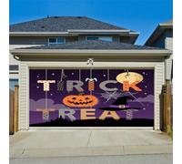 Hiseng 3D Halloween Decorazione per Feste Sfondo Fotografia Sfondo, 3D Halloween Decorazioni Porta Banner della Porta del Garage (Sombrero de Bruja,210x240cm)