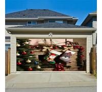 Hiseng 3D Natale Decorazione per Feste Sfondo Natale Nuovo Anno Fotografia Sfondo, 3D Decorazioni Porta Banner della Porta del Garage diNatale (Barca a Vela,210x480cm)