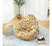 Hiseng 3D Poltrona Sacco - Senza Imbottitura, per Adulti e Bambini Solo Rivestimento,Bean Bag pouf Copertura per Sedia da Gaming per Esterni Living Room Decor (Fiori 3,90x110cm)