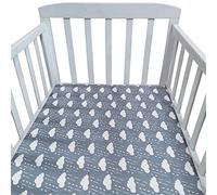 Hiseng Animale Stella Lenzuolo con angoli Cotone Lenzuola Carrozzina Neonato Elasticizzati Biancheria da Letto Materassino Sacco a Pelo Lettino Lenzuolino da Carrozzina (Nuvola,120x70cm)