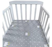 Hiseng Animale Stella Lenzuolo con angoli Cotone Lenzuola Carrozzina Neonato Elasticizzati Biancheria da Letto Materassino Sacco a Pelo Lettino Lenzuolino da Carrozzina (Corona grigia,115x65cm)