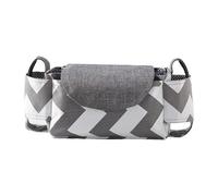 Hiseng Borsa Organizer per Passeggino Grigio Impermeabile Borsa Passeggino Organizer Universale, Tracolla, Grande Capacità Scomparti Multipli Borsa Fasciatoio per Carrozzina (Semplice,35x15x11cm)