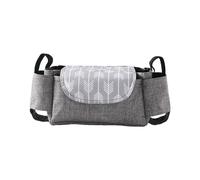 Hiseng Borsa Organizer per Passeggino Grigio Impermeabile Borsa Passeggino Organizer Universale, Tracolla, Grande Capacità Scomparti Multipli Borsa Fasciatoio per Carrozzina (Freccia,35x15x11cm)