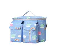 Hiseng Borsa Organizer per Passeggino, Kawaii Borsa Passeggino Organizer Universale con Portabevande, Tracolla, Grande Capacità, Scomparti Multipli, Borsa Fasciatoio (31x20x15cm,Nuvole Bianco)
