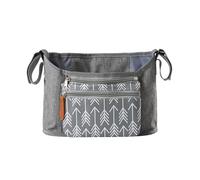 Hiseng Borsa Organizer per Passeggino, Nero Grigio Borsa Passeggino Organizer Universale, Tracolla, Grande Capacità, Scomparti Multipli, Borsa Fasciatoio per Carrozzina (Freccia grigia,30x17x10cm)