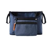 Hiseng Borsa Organizer per Passeggino, Nero Grigio Borsa Passeggino Organizer Universale, Tracolla, Grande Capacità, Scomparti Multipli, Borsa Fasciatoio per Carrozzina (Blu,30x17x10cm)