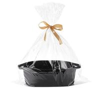 Hiseng Cesti Regalo Vuoto con Sacchetti Regalo e Nastro, Cestini Portaoggetti Intrecciato in Corda di Cotone con Manici, Cestini Regali per Natale, Matrimoni, Compleanni, Pasqua (nero)