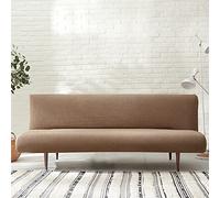 Hiseng Copridivano Senza Braccioli 3 Posti Elasticizzato Fodere Coperture Divano Letto Pieghevole Clic Clac Universale Lavabile Rimovibile Anti Scivolo Copri (L:180-200cm,Marrone)