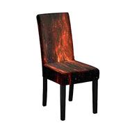 Hiseng Coprisedie, 3D Cielo Stellato Stampa Coprisedie con Schienale, Lavabile Coprisedie Elasticizzato Universali, per Ristorante, Feste, Hotel Coprisedia (Nero Rosso,6 Pezzi)