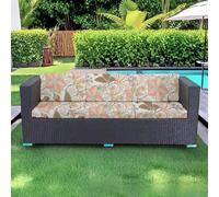 Hiseng Copriseduta Divano Elasticizzato Copridivano da Esterno per Sedili da Giardino Stampa Floreale Classica Retrò Fodere per Cuscini Antiscivolo con Banda Elastica (Rosso,65x65x20cm)