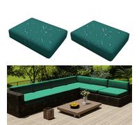 Hiseng Copriseduta Divano Impermeabile da Esterno 2 Pezzi Fodera per Cuscini del Divano da Giardino con Cerniera, Coprisedile Sostitutivi Universale per Divano e Sedile (60x55x10cm,Turchese)