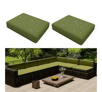 Hiseng Copriseduta Divano Impermeabile da Esterno 2 Pezzi Fodera per Cuscini del Divano da Giardino con Cerniera, Coprisedile Sostitutivi Universale per Divano e Sedile (50x45x10cm,Verde Grigio)