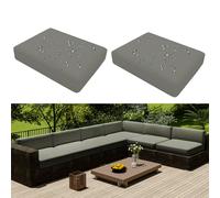 Hiseng Copriseduta Divano Impermeabile da Esterno 2 pezzi Fodera per Cuscini del Divano da Giardino con Cerniera, Coprisedile Sostitutivi Universale per Divano e Sedile (60x60x10cm,Grigio Chiaro)