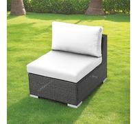 Hiseng Copriseduta per Divano in Tinta Unita Elasticizzato, Federa per Cuscini da Esterno di Ricambio per Sedie da Giardino in Rattan, Antiscivolo, con Banda Elastica (Bianco,190x65x20cm)