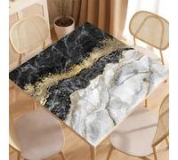 Hiseng Copritavolo per Mahjong 80/90cm Arte Marmo (Nero,90x90cm)