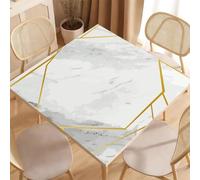 Hiseng Copritavolo per Mahjong 80/90cm Arte Marmo (Oro,80x80cm)