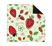 Hiseng Copritavolo per Mahjong e Giochi da Tavolo, Frutta 3D Tappetino per Carte Antiscivolo, Protezione Tavolo Silenziosa e Riutilizzabile per Poker e Domino (Fragola 1,80x80cm)