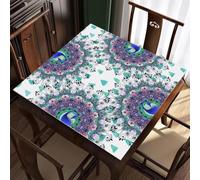 Hiseng Copritavolo per Mahjong e Giochi da Tavolo Stampa 3D Pavone Tappetino per Carte Antiscivolo, Protezione Tavolo Silenziosa e Riutilizzabile per Domino Poker (Tarassaco,90x90cm)