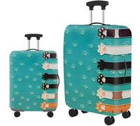 Hiseng Cover Proteggi Copertura per Valigie 18-32 Pollici,Stampa 3D Elastico Design Coperture per Bagagli Coprivaligie da Viaggio Copri Valigia (Zampa di gatto,M (22-25 pollici))