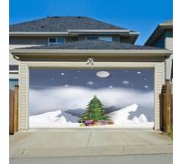 Hiseng Decorazione per Feste Sfondo, 3D Natale Porta Banner della Porta del Garage, Rosso Extra Large Fotografia Sfondo Decorazioni per Giardini, Cancelli, Scuole (210x240cm,Montagna innevata)