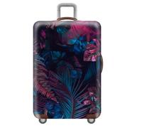 Hiseng Foglie Tropicali 3D Cover Proteggi Copertura per Valigie 18-32 Pollici,Elastico Design Coperture per Bagagli Coprivaligie da Viaggio Copri Valigia (Foglie strette,M (22-25 pollici))