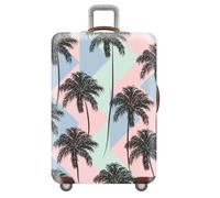 Hiseng Foglie Tropicali 3D Cover Proteggi Copertura per Valigie 18-32 Pollici,Elastico Design Coperture per Bagagli Coprivaligie da Viaggio Copri Valigia (Alberi di cocco,XL (29-32 pollici))