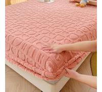 Hiseng Lenzuolo con Angoli in Flanella, Elastico Lenzuola Letto Fino a 30 cm di profondità, Traspirante Lenzuolo sotto con Angoli con Angolo (200x220 cm (Lenzuolo con Angoli),Lettere Rosa)