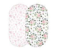 Hiseng Lenzuolo con Angoli Miscela di Cotone Lenzuola Carrozzina Neonato Elasticizzati Biancheria da Letto Materassino Sacco a Pelo Lettino Universale Lenzuolino da Carrozzina (Rosa,41 x 82 cm)