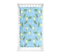 Hiseng Lenzuolo con angoli Neonato Lenzuola Carrozzina, Elasticizzati Ananas Coprimaterasso Biancheria da Letto Materassino Sacco a Pelo per Lettino Universale (Blu,75x30cm)