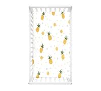 Hiseng Lenzuolo con angoli Neonato Lenzuola Carrozzina, Elasticizzati Ananas Coprimaterasso Biancheria da Letto Materassino Sacco a Pelo per Lettino Universale (Bianco,75x30cm)