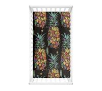 Hiseng Lenzuolo con angoli Neonato Lenzuola Carrozzina, Elasticizzati Ananas Coprimaterasso Biancheria da Letto Materassino Sacco a Pelo per Lettino Universale (Nero,75x30cm)
