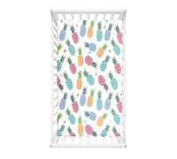 Hiseng Lenzuolo con angoli Neonato Lenzuola Carrozzina, Elasticizzati Ananas Coprimaterasso Biancheria da Letto Materassino Sacco a Pelo per Lettino Universale (Geometria,75x30cm)